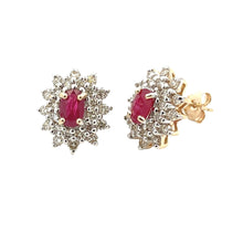 Load image into Gallery viewer, 2.30ct Ruby Diamond Earrings 14KT Yellow Gold
