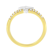 Load image into Gallery viewer, 10K Two Tone Color 1/2 Cttw Diamond Kite and Split Shank Ring (H-I Color,SI2-I1 Clarity)
