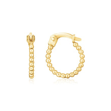 Load image into Gallery viewer, 14K Yellow Gold Bead Hinged Hoop Earrings
