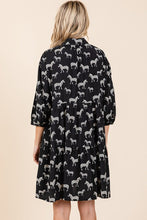 Load image into Gallery viewer, Zebra Print Button Down Shirt Mini Dress – Bold and Fashion-Forward Zebra Print Dress with Casual Button-Down Design
