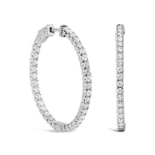 Load image into Gallery viewer, 14K White Gold 1 3/4 Cttw Lab Grown Diamond Inside Out Hoop Earrings (G-H Color, VS2-SI1 Clarity)
