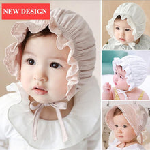 Load image into Gallery viewer, Retro Vintage Newborn Baby Cotton Baby Girl Hat Cap Princess Infant Toddler Baby Bonnet Girls Summer Sun Hat For Girls
