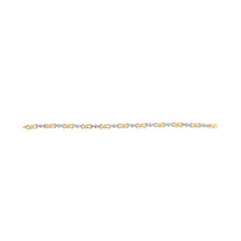 Load image into Gallery viewer, 10k Yellow Gold 1/3 Cttw Diamond 3 Stone and X-Link Bracelet (I-J Color, I1-I2 Clarity) - 7.50" Inches
