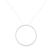 Load image into Gallery viewer, .925 Sterling Silver 5.0 Cttw Prong Set Round-cut Diamond Open Circle Hoop 18" Pendant Necklace (I-J Color, I2-I3 Clarity)
