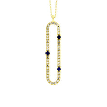 Load image into Gallery viewer, Diamond Sapphire Fashion Pendants 14KT Yellow Gold
