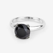 Load image into Gallery viewer, 3.00 Carat Genuine Black Diamond 14K White Gold Ring
