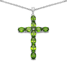 Load image into Gallery viewer, 8.32 Carat Genuine Peridot and White Topaz .925 Sterling Silver Pendant
