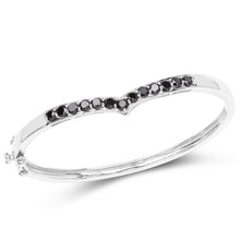 Load image into Gallery viewer, 2.28 Carat Genuine Black Diamond .925 Sterling Silver Bangle
