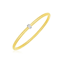 Load image into Gallery viewer, 14k Yellow Gold Stretch Bangle with Diamonds
