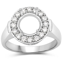 Load image into Gallery viewer, 0.48 Carat Genuine White Diamond 14K White Gold Semi Mount Ring - holds 8.00mm Round Gemstone
