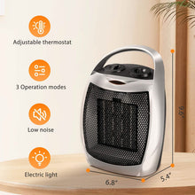 Load image into Gallery viewer, 1500W Portable Ceramic Space Heater with Thermostat &amp; Safety Protection with Carry Handle
