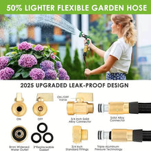 Load image into Gallery viewer, Heavy-Duty Garden Hose – 25Ft Leakproof Blue Rubber with Brass Connectors &amp; Spray Nozzle
