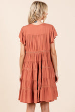 Load image into Gallery viewer, Lace Detail Ruffled Button Down Tiered Dress For Women – Romantic, Fluttering, Trendy, Elegant, Boho, Feminine &amp; Whimsical Style
