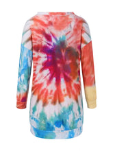 Load image into Gallery viewer, Full Size Tie-Dye Round Neck Long Sleeve Dress Trendy &amp; Comfortable Casual Dress for Women

