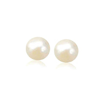 Load image into Gallery viewer, 14k Yellow Gold Freshwater Cultured White Pearl Stud Earrings (7.0 mm)
