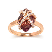 Load image into Gallery viewer, 14K Rose Gold 1/5 Cttw Diamond Wrapped 15x15 MM Purple Amethyst Cocktail Ring (G-H Color, SI1-SI2 Clarity)
