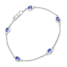Load image into Gallery viewer, 1.65 Carat Genuine Tanzanite .925 Sterling Silver Bracelet
