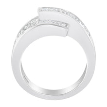 Load image into Gallery viewer, 14K White Gold 2.0 Cttw Channel-Set Princess and Baguette-Cut Diamond Bypass Ring Band (G-H Color, SI1-SI2 Clarity) - Ring Size 6.5
