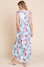 Load image into Gallery viewer, New Floral Round Neck Sleeveless Maxi Dress with Pockets For Women – Elegant Floral Print Dress with Flowing Silhouette and Functional Pockets

