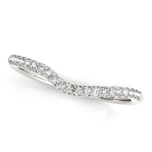 Load image into Gallery viewer, 14k White Gold Curved Pave Diamond Wedding Ring (1/4 cttw)
