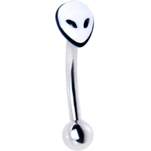 Load image into Gallery viewer, 16G 5/16 Gray Alien Curved Eyebrow Ring
