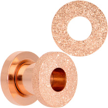 Load image into Gallery viewer, Rose Gold PVD Sandblasted Screw Fit Tunnel Plug Set 5mm to 16mm
