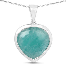 Load image into Gallery viewer, 9.79 Carat Genuine Amazonite &amp; Tanzanite .925 Sterling Silver Pendant
