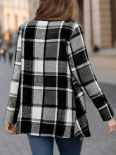 Load image into Gallery viewer, Elegant Plaid Open Front Long Sleeve Jacket Stylish &amp; Cozy Lightweight Breathable Outerwear
