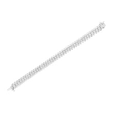 Load image into Gallery viewer, 14K White Gold 5.0 Cttw Princess Cut Diamond 7" Invisible Set Wavy S-Link Tennis Bracelet (G-H Color, SI1-SI2 Clarity)
