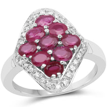 Load image into Gallery viewer, 2.12 Carat Genuine Glass Filled Ruby &amp; White Zircon .925 Sterling Silver Ring
