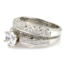 Load image into Gallery viewer, .54ct Antique Style Engagement Ring Set 18KT White Gold
