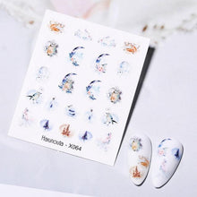Load image into Gallery viewer, Abstract Lady Face Water Decals Fruit Flower Summer Leopard Alphabet Leaves Nail Stickers Water Black Leaf Sliders Marble Nail Art Stickers Water Transfer Nail Decals Full Wraps Gradient Acrylic Nail Kits for Women Manicure Decoration

