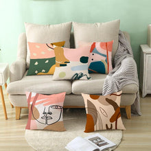 Load image into Gallery viewer, Abstract Line Drawing Cushion Case Modern Abstract Painting Pillow Case Beautiful Art Cushion Covers Art Sofa Pillows Case Livingroom Decorative Pillow 45x45CM
