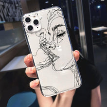 Load image into Gallery viewer, Abstract Soft Unique Silicon Phone Case For iPhone 14 13 Pro Max 12 Pro Luxury Clear Transparent Charming Silicone Protective Lightweight Ultra Thin Cover Pattern Printed  Back Cover
