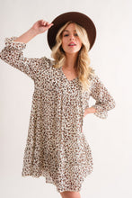 Load image into Gallery viewer, Leopard Ruffle Hem Woven Mini Dress For Women – Leopard Print Dress, Flattering Ruffle Hem Dress, Playful Mini Dress, Animal Print Dress, Chic Leopard Dress
