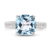Load image into Gallery viewer, 4.62 Carat Genuine Blue Topaz and White Topaz .925 Sterling Silver Ring
