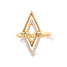 Load image into Gallery viewer, 14K Yellow Gold 1/5 Cttw Diamond Double Triangle Ring (G-H Color, SI1-SI2 Clarity) - Size 7
