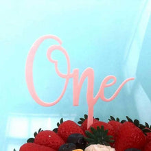 Load image into Gallery viewer, Acrylic One Cake Topper Top Cake One Cake Topper Birthday Cake Topper Double Sided For Anniversaries And Parties  Birthday Party Cupcake Toppers Flags Wedding Baby Shower Supplies Lovely Baking Dessert Decorations
