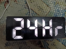 Load image into Gallery viewer, Acrylic/Mirror Alarm Clock LED Digital Clock Voice Control Snooze Time Temperature Display Night Mode Digital Alarm Clock, LED Bedside Clock with 6-Level Brightness Dual Alarm Adjustable Volume with 3 Alarm Sound Alarm Clock for Bedroom Office
