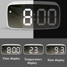Load image into Gallery viewer, Acrylic/Mirror Alarm Clock LED Digital Clock Voice Control Snooze Time Temperature Display Night Mode Digital Alarm Clock, LED Bedside Clock with 6-Level Brightness Dual Alarm Adjustable Volume with 3 Alarm Sound Alarm Clock for Bedroom Office
