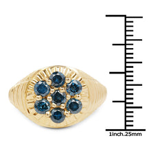 Load image into Gallery viewer, 14K Yellow Gold Plated 1.40 Carat Genuine Blue Diamond .925 Sterling Silver Ring
