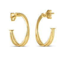 Load image into Gallery viewer, 14k Yellow Gold Large Crossover Hoops
