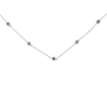 Load image into Gallery viewer, Sterling Silver Treated Diamond By Yard Necklace (3/4 cttw, Blue Color, I2-I3 Clarity)
