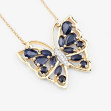 Load image into Gallery viewer, 2.94 Carat Genuine Blue Sapphire and White Zircon .925 Sterling Silver Necklace
