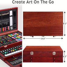 Load image into Gallery viewer, 175-Piece Deluxe Art Set – Crayons, Colored Pencils &amp; Acrylic Paints in Wooden Case
