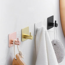 Load image into Gallery viewer, Adhesive Wall Hooks Mounted Door Key Cloth Coat Bathroom Robe Hanger Kitchen Hardware Rack Shelf Bag Hook Organizer For Hanging  Bathroom Toilet Sticky Hook
