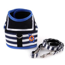 Load image into Gallery viewer, Adjustable Dog Collar Harness Leash Creative Navy Suit Style Chest Strap Rope Cats Dog Harness Leash Cute Design Chest Coverage Rope for Small Medium Dogs Cats
