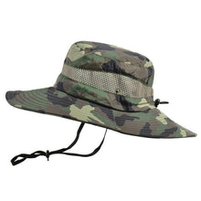 Load image into Gallery viewer, Adjustable Men's Hat Bucket Hat Summer Breathable Fashion Outdoor Fishing Wide Brim Hat Sun Protection Cap Male Traveling Sun Hats Fishing Hat Adjustable Mountaineering Hat 58-60cm
