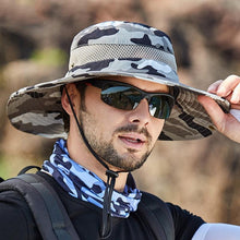 Load image into Gallery viewer, Adjustable Men's Hat Bucket Hat Summer Breathable Fashion Outdoor Fishing Wide Brim Hat Sun Protection Cap Male Traveling Sun Hats Fishing Hat Adjustable Mountaineering Hat 58-60cm
