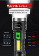 Load image into Gallery viewer, Adjustable Rechargeable Strong Mini Pocket Sized Flashlight LED Multifunctional High Lumen Light Ultra-bright Portable Flashlights Outdoor Waterproof Flashlight For Running Walking
